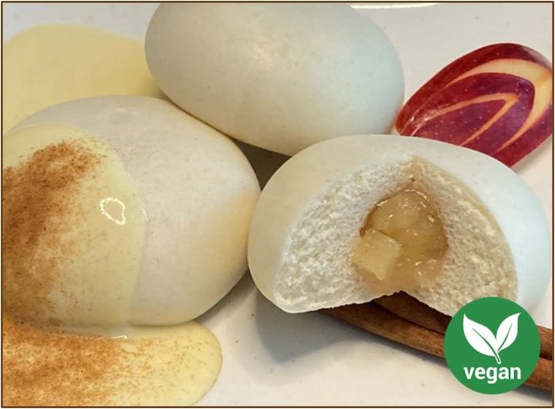 Germknödel vegan gefüllt mit Bratapfelfüllung